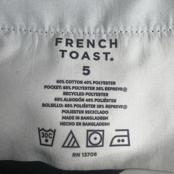 French Toast Boys Straight Fit Uniform Adjustable Waist Black‎ Pants Size 5 - Picture 2 of 6